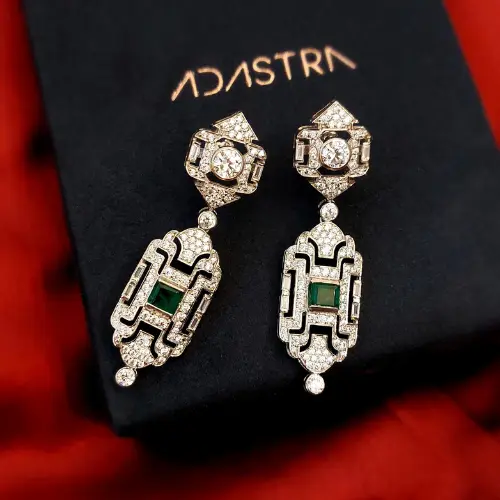 Art Deco Emerald Dangle Earrings